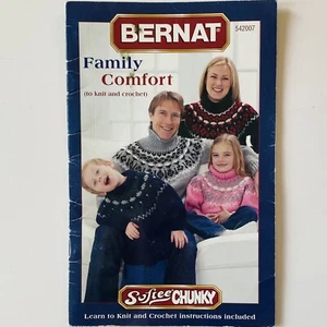 Bernat Pattern Booklet 542007 FAMILY COMFORT Knit & Crochet Softee Chunky 2004 - Picture 1 of 3