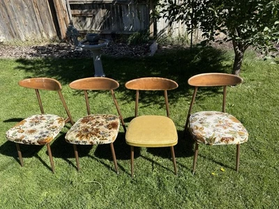 Set Of VERY RARE 4 Midcentury Modern 60s Vintage Chairs Viko Baumritter - Image 1 of 4