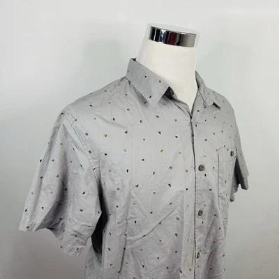 Mountain Hard Wear Large Short Sleeve Shirt Rock Climbing Print Gray Cotton - Image 1 of 4