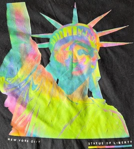 Free State Statue Of Liberty New York City Graphic Neon Adult Tshirt Size XL - Picture 1 of 4