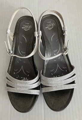 Womens abeo Bio System Grace Sandal Heel Orthotic Shoes Silver Glitz WN8.5 EUC - Image 1 of 4