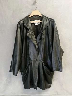 LNR La Nouvelle Renaissance Black Genuine Leather Coat Jacket Women's Large  - Image 1 of 4