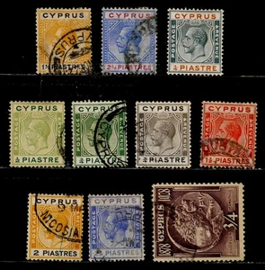 ZYPERN, BRITISCH: 1921 - 28 BRIEFMARKEN DER KLASSISCHEN ÄRA MIT UNGEBRAUCHTEM CV 34 $ SOUND - Bild 1 von 1