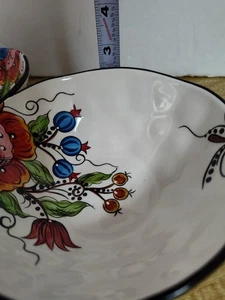 3 Platos de Ensalada de Cerámica McLeland Design Boho Floral De Colección Descatalogados - Imagen 1 de 5