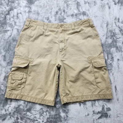 IZOD Shorts Mens 36 Tan Khaki Cargo Canvas Cotton Workwear Outdoor Casual Preppy - Image 1 of 4
