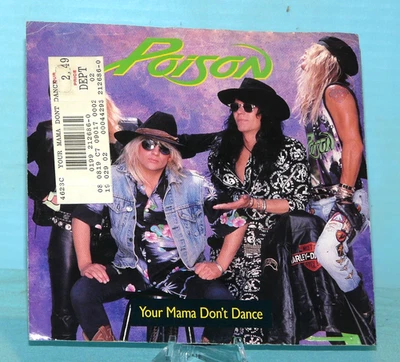 Poison–Your Mama Don't Dance-1988 Enigma Records~B-44293~45 RPM Vinyl - Imagem 1 de 3