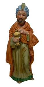 Vintage Homco Krippe Ersatz weiser Mann 7,5" Porzellan Figur 5216 blau Turban - Bild 1 von 5
