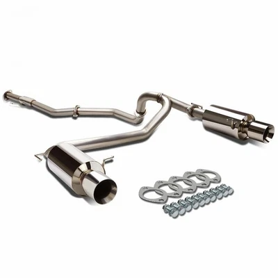 Catback Exhaust System Kits For Tiburon 07-08 Coupe 2DR 4"Steel Dual Muffler Tip - Image 1 of 4
