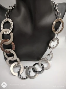 MILOR offene runde Glieder Design Kette Halskette großer Verschluss 23" schön sehr guter Zustand - Bild 1 von 4