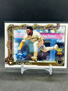 2025 Topps Holiday - Jackson Chourio - SP 528 Code - RED BACK - Bild 1 von 2