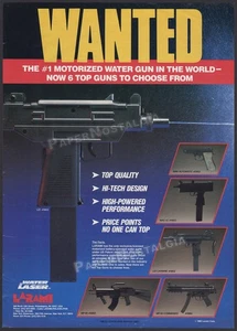 LARAMI Water Guns - Original 1986 Trade AD / WANTED Poster_ Uzi _ MAC-10 _ MP-50 - Bild 1 von 1