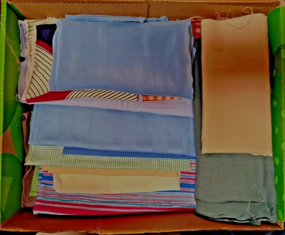 Stoffpaket, bunt Stoffreste viele große Stücke - Bild 1 von 4