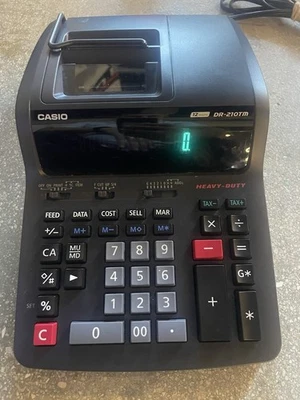 Casio DR-210TM Printing Calculator Black Heavy Duty 12 Digits Tested Working - Image 1 of 4