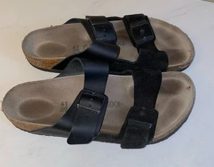 Birkenstock Arizona Split natural leather and suede Black Size 41/10 Women’s - Picture 1 of 6