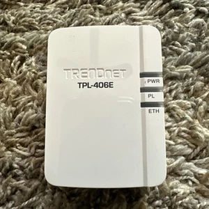 POWERLINE ETHERNET ADAPTER Trendnet TPL-406E Internet Tested And Working F1 - Picture 1 of 7