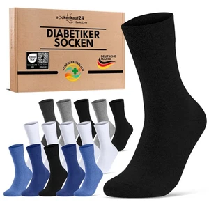 Calcetines Diabéticos Sin Goma Hombre Mujer Algodón Sin Costuras (10 20 30 Pares) - Imagen 1 de 39