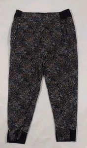 Athleta Trekkie North Pants Joggers Size 14 Black Geo Quick Dry Ripstop Active - Picture 1 of 10