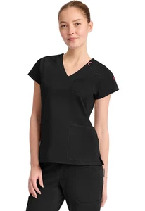 Schwarz Med Couture AMP Strick Salat Kanten Peeling Top MC752 BLKN - Bild 1 von 5