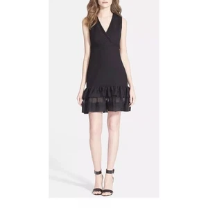 Vestido DIANE VON FURSTENBERG $395 Rayan Dos Volantes Dobladillo Sin Mangas Talla 0 - Imagen 1 de 6