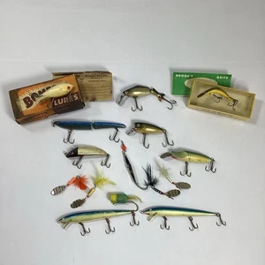 15 Vintage Fishing Lures Lot Heddon Woods Mfg Rapala Brooks Bomber Unbranded - Picture 1 of 24