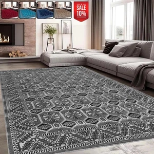 Small Large Traditional Rugs Bedroom Living Room Non Slip Rug Hallway Runner Mat - Picture 1 of 38