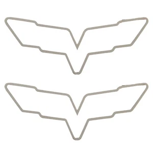 2 piezas anillos de borde emblema con capucha delantera y banderas cruzadas traseras para Corvette 2005-2013 C6 - Imagen 1 de 3