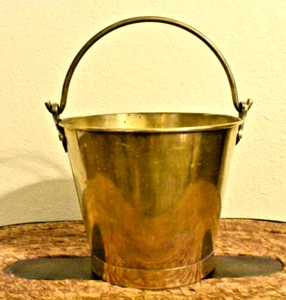 Vintage Brass Coal Scuttle Bucket, Made of Heavy Brass, 8 X 10 Inch. - Picture 1 of 15