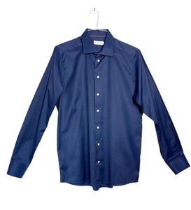 ETON Men's Contemporary Fit Cotton Button up Shirt in Blue - Sz 42 - 16 1/2" - Picture 1 of 5