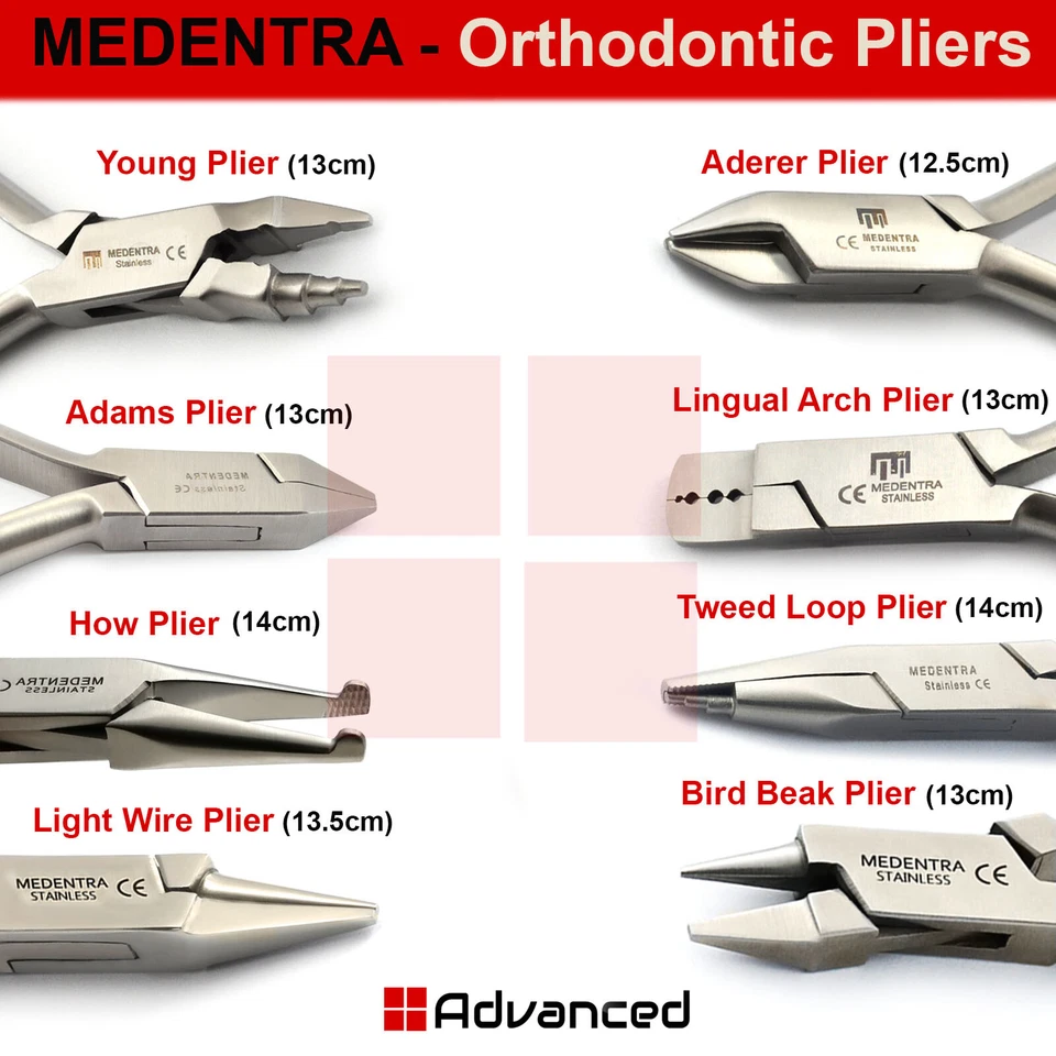 MEDENTRA Range Of Dental Pliers Surgical Wire Bending Loop Orthodontist Supplies