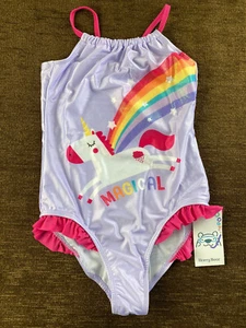 Girls' Unicorn Swim Suit Swimming Costume Rainbow Unicorn 7-8 Years Harry Bear - Picture 1 of 7