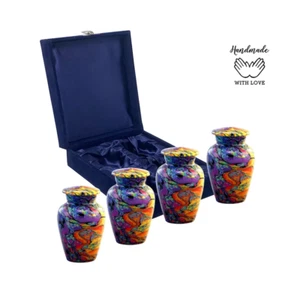 Modern Print Keepsake Urn - Set of 4 Keepsake Urn for Ashes - Mini Sharing Urn - Picture 1 of 5