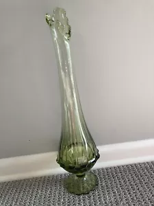Fenton Valencia 21.5” Swung Vase Colonial Green Large petal base - Picture 1 of 8