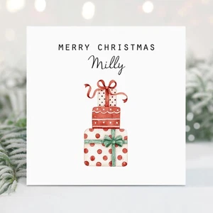 Handmade Personalised Christmas Card Presents Wife Girlfriend Mum Daughter Xmas - Picture 1 of 3