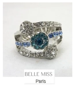 Anello donna anelli da dito cristallo Belle Miss Paris elastico strass - Foto 1 di 1