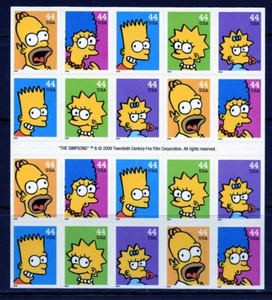UNITED STATES SCOTT #4399/4403a SIMPSONS COMPLETE BOOKLET(20) MINT NEVER HINGED - Picture 1 of 1