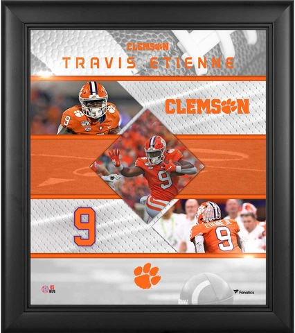 Travis Etienne Clemson Tigers Framed 15" x 17" Stitched Stars Collage Cover