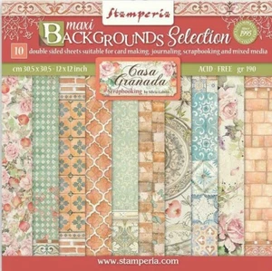 Stamperia CASA GRANADA BACKGROUNDS 12" X 12" Double Sided Paper Pad - 10 SHEETS - Bild 1 von 11