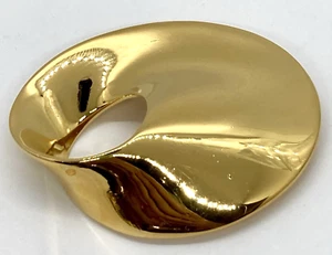 VINTAGE LARGE 2.5" MONET Gold Tone Abstract Modernist Sculptural Brooch Pin - Picture 1 of 7