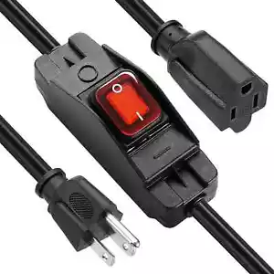Cavo di prolunga 3 poli con interruttore on/off impermeabile 14AWG cavo di alimentazione resistente - Foto 1 di 3