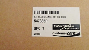 Fisher & Paykel KIT CLOCK/LENSE TXT SS 302B - OEM 547335P - NEW (Open box) - Picture 1 of 11