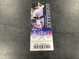 Talón de boleto de los Rockies 2014 4/4/14 vs Diamondbacks ~ Charlie Blackmon 6 éxitos 5 carreras impulsadas - Imagen 1 de 1