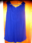 M&S WOMAN CRINKLE SLEEVELESS BLUE SCOOP NECK SHORT DRESS SIZE 22
