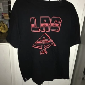 LRG LIFTED RESEARCH GROUP T Shirt PREMIUM FIT XL 100% Cotton Hot Pink Logo Black - Picture 1 of 5