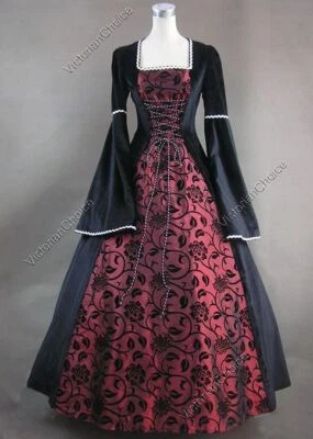 Medieval Renaissance Lady Dark Queen Velvet Fantasy Game of Thrones Costume 129 - Image 1 of 4