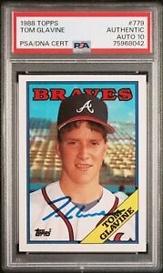 Tom Glavine 1988 Topps Signed Baseball Rookie Card #779 Auto PSA 10 75968042