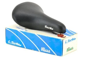 NOS Selle Italia 'Lady Turbo' Road Saddle 1994 Hinault Black Leather L'Eroica - Picture 1 of 1