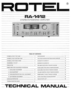 Service Manual-Anleitung für Rotel RA-1412  - Bild 1 von 1