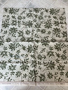 1/2 yard Olive Poinsettias Cream Cotton Moda French General Fa-La-La M8409 13585 - Picture 1 of 5