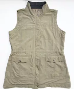 ExOfficio Vest Womens S Khaki Tan Nylon Travel Pockets Drawcord Waist Mesh Lined - Picture 1 of 15