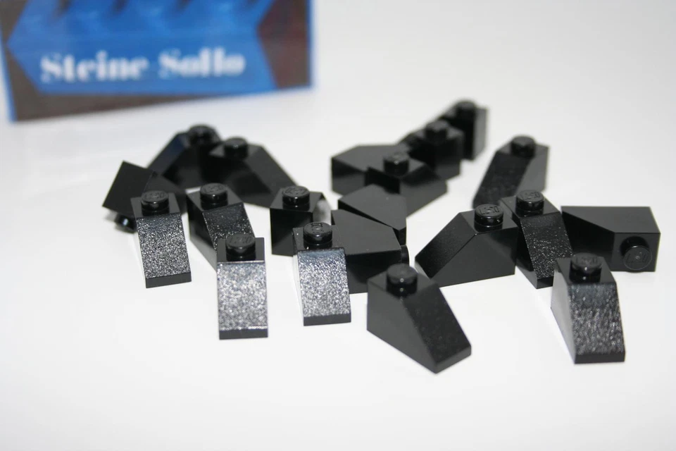 Lego (c) 20x Dachstein 1x2 - Slope 45grad - 3040 - schwarz - slope black